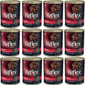Reflex Plus 400 gr 12 Adet Kuzulu Parça Etli Yavru Köpek Konservesi