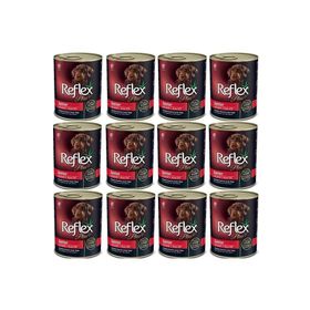 Reflex Plus 400 gr 12 Adet Kuzulu Parça Etli Yavru Köpek Konservesi