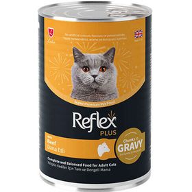 Reflex Plus 400 gr Dana Etli Sos İçinde Et Parçacıklı Kedi Konservesi