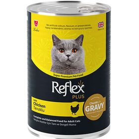 Reflex Plus 400 gr Gravy Tavuklu Sos İçinde Et Parçacıklı Kedi Konservesi