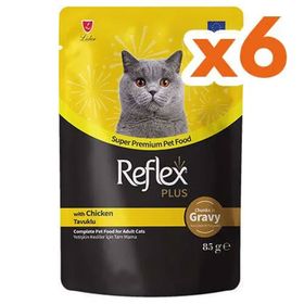 Reflex Plus 6x85 gr Pouch Gravy Tavuklu Soslu Kedi Yaş Maması