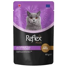 Reflex Plus 85 gr Jöleli Somonlu ve Ton Balıklı Kedi Konservesi