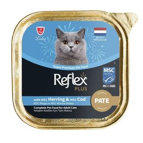 Reflex Plus Alu Tray 85 gr Ringa ve Morina Balıklı Kıyılmış Pate Yetişkin Kedi Yaş Mama