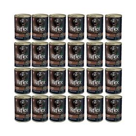 Reflex Plus Biftekli Et Parçacıklı 24x400 gr Yetişkin Köpek Konservesi