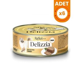 Reflex Plus Delizzia Kıyılmış Hindi Etli 6x85 gr Yetişkin Konserve Kedi Maması