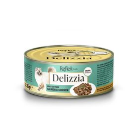 Reflex Plus Delizzia Sos İçinde Somonlu ve Tavuklu Parça Etli Yetişkin 85 gr Kedi Konservesi