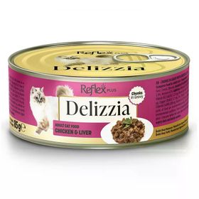 Reflex Plus Delizzia Tavuklu Ciğerli Parça Etli 85 gr Kedi Konservesi