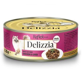 Reflex Plus Delizzia Tavuklu Ciğerli Parça Etli 85 gr Kedi Konservesi