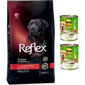 Reflex Plus Dog Medium Large Adult Orta ve Büyük Irk 15 kg Kuzu Etli Yetişkin Köpek Maması