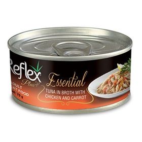 Reflex Plus Essential Ton Balıklı Tavuklu Havuçlu 70 gr Yaş Kedi Konservesi