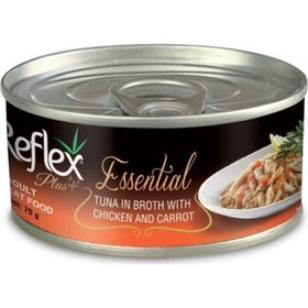 Reflex Plus Essential Ton Balıklı ve Havuçlu Konserve Yetişkin Kedi Maması 70 gr