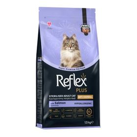 Reflex Plus Hipoalerjenik Anti-Hairball Somonlu Kısırlaştırılmış 1.5 kg Yetişkin Kedi Maması