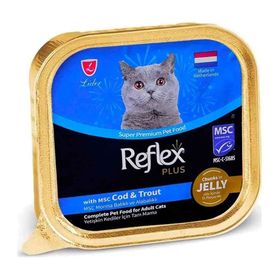 Reflex Plus Jelly Morina Balıklı ve Alabalıklı Et Parçacıklı 85 gr Kedi Yaş Maması