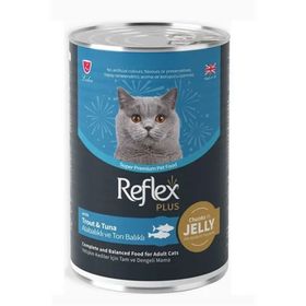 Reflex Plus Jöle Içinde Et Parçacıklı Alabalıklı ve Ton Balıklı 400 gr Yetişkin Kedi Maması