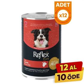 Reflex Plus Jöle İçinde Kuzu Etli 12x400 gr Yetişkin Konserve Köpek Maması