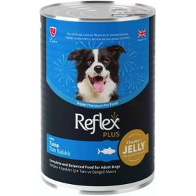 Reflex Plus Jöle İçinde Parça Etli Ton Balıklı 400 gr Yetişkin Köpek Konserve Maması
