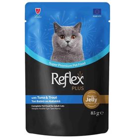 Reflex Plus Jöleli Ton Balıklı ve Alabalıklı 85 gr Yetişkin Kedi Konservesi