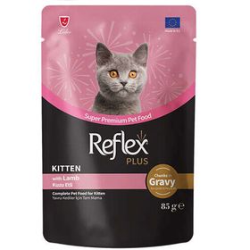 Reflex Plus Kitten Pouch Gravy 85 gr Kuzu Etli Soslu Yavru Kedi Yaş Maması