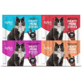 Reflex Plus Meaty 2 gr 20 Mini Sticks Mix 4 Çeşit Karışık Çubuk Kedi Ödülleri