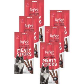 Reflex Plus Meaty Sticks Biftekli ve Kuzu Etli 3x5 gr 6 Adet Kedi Ödülü