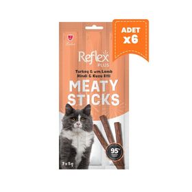 Reflex Plus Meaty Sticks Hindi ve Kuzu Etli 3x5 gr 6 Adet Kedi Ödül Maması