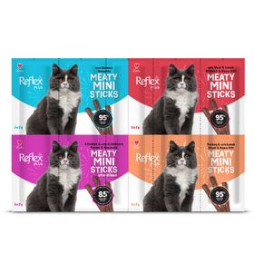 Reflex Plus Mini Mix Somonlu Kuzu Etli Biftekli Kısır Tavuk 20x2 gr Kedi Ödülleri