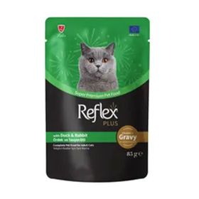 Reflex Plus Ördekli ve Tavşanlı Yetişkin Yaş 22x85 gr Kedi Mama