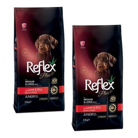 Reflex Plus Orta-Büyük Irk Kuzu Etli Pirinçli 2x15 kg Yavru Kuru Köpek Maması