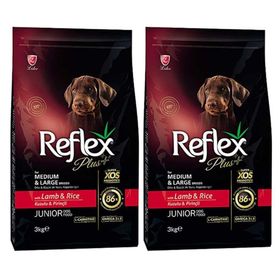 Reflex Plus Orta-Büyük Irk Kuzu Etli Pirinçli 2x3 kg Yavru Kuru Köpek Maması