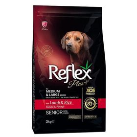Reflex Plus Orta Ve Büyük Irk +7 Yaş İçin Kuzulu Etli 3 kg Yaşlı Köpek Maması