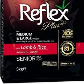 Reflex Plus Orta Ve Büyük Irk +7 Yaş İçin Kuzulu Etli 3 kg Yaşlı Köpek Maması