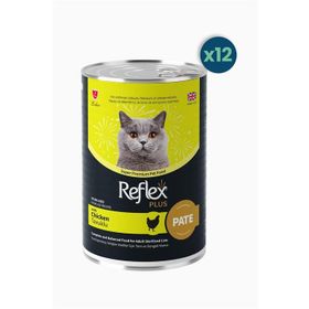 Reflex Plus Pate 395 gr 12 Adet Et Parçacıklı Tavuklu Kısırlaştırılmış Kedi Konservesi