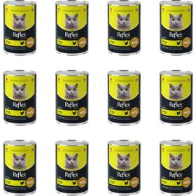 Reflex Plus Pate 395 gr 12 Adet Et Parçacıklı Tavuklu Kısırlaştırılmış Kedi Konservesi