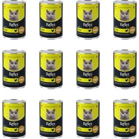 Reflex Plus Pate 395 gr 12 Adet Et Parçacıklı Tavuklu Kısırlaştırılmış Kedi Konservesi