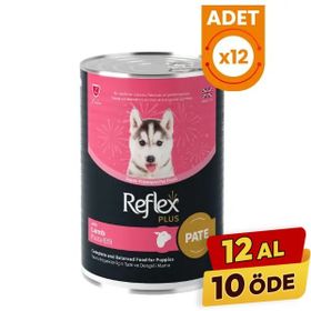 Reflex Plus Pate İçinde Kuzu Etli 395 gr 12 Adet Yavru Konserve Köpek Maması