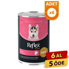 Reflex Plus Pate İçinde Kuzu Etli 395 gr 6 Adet Yavru Konserve Köpek Maması