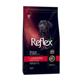 Reflex Plus Reflex Orta ve Büyük Irk Yavru Köpekler İçin Kuzulu ve Pirinçli 3 kg Köpek Maması