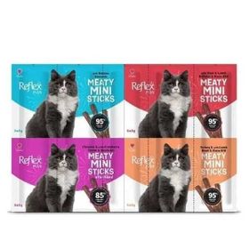 Reflex Plus Somonlu Kuzu Etli Biftekli Tavuklu Mini 20x40'lı Kedi Ödül Çubuğu