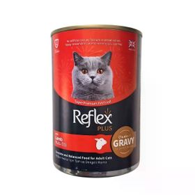 Reflex Plus Sos İçinde Et Parçacıklı Kuzu Etli Yetişkin 400 gr Konserve Kedi Maması