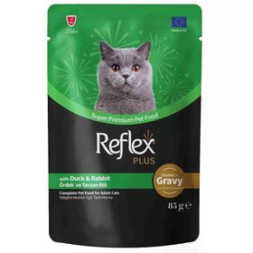 Reflex Plus Soslu Ördek ve Tavşan Etli 85 gr Kedi Konservesi