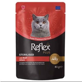Reflex Plus Sterilised Pouch Jelly 85 gr Biftekli Kısırlaştırılmış Kedi Yaş Maması