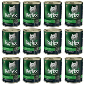 Reflex Plus Tavuklu ve Et Parçacıklı 12x400 gr Kedi Konservesi