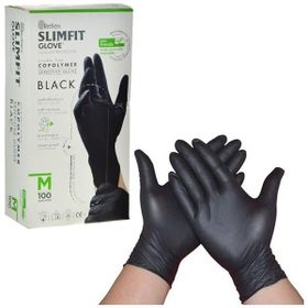 Reflex Siyah M Beden Yeni Nesil Teknoloji 100'lü Paket Slim Fit Pudrasız Eldiven