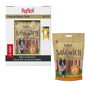Reflex Tavuk Etli ve Morina Balıklı Dilim Sandviçler 3x80 gr Köpek Ödülü