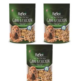 Reflex Yarı Yumuşak Av Hayvanlı Tavuklu Köpek Ödül Maması 3x150 Gr