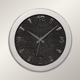 Regal 0085 SDS Metal Kasa 41 Cm. Gümüş Simli Deri Kadran Duvar Saati