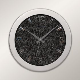 Regal 0085 SDS Metal Kasa 41 Cm. Gümüş Simli Deri Kadran Duvar Saati