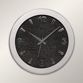 Regal 0085 SDS Metal Kasa 41 Cm. Gümüş Simli Deri Kadran Duvar Saati