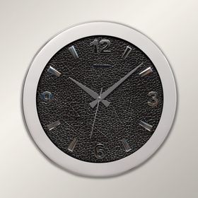 Regal 0085 SDS Metal Kasa 41 Cm. Gümüş Simli Deri Kadran Duvar Saati