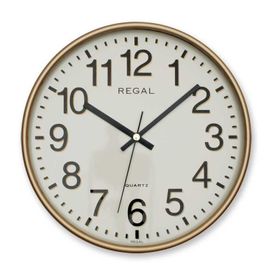 Regal 0252 GI Yuvarlak 26 Cm Yaldız Çerç. Duvar Saati